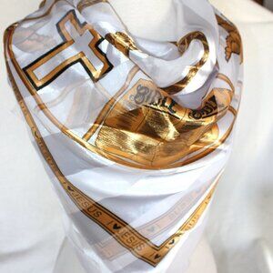 White Dove Bible Holy Spirit Worship Veil Christian Cross I ❤ Love Jesus Scarf